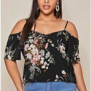 Cold Shoulder Floral Blouse
